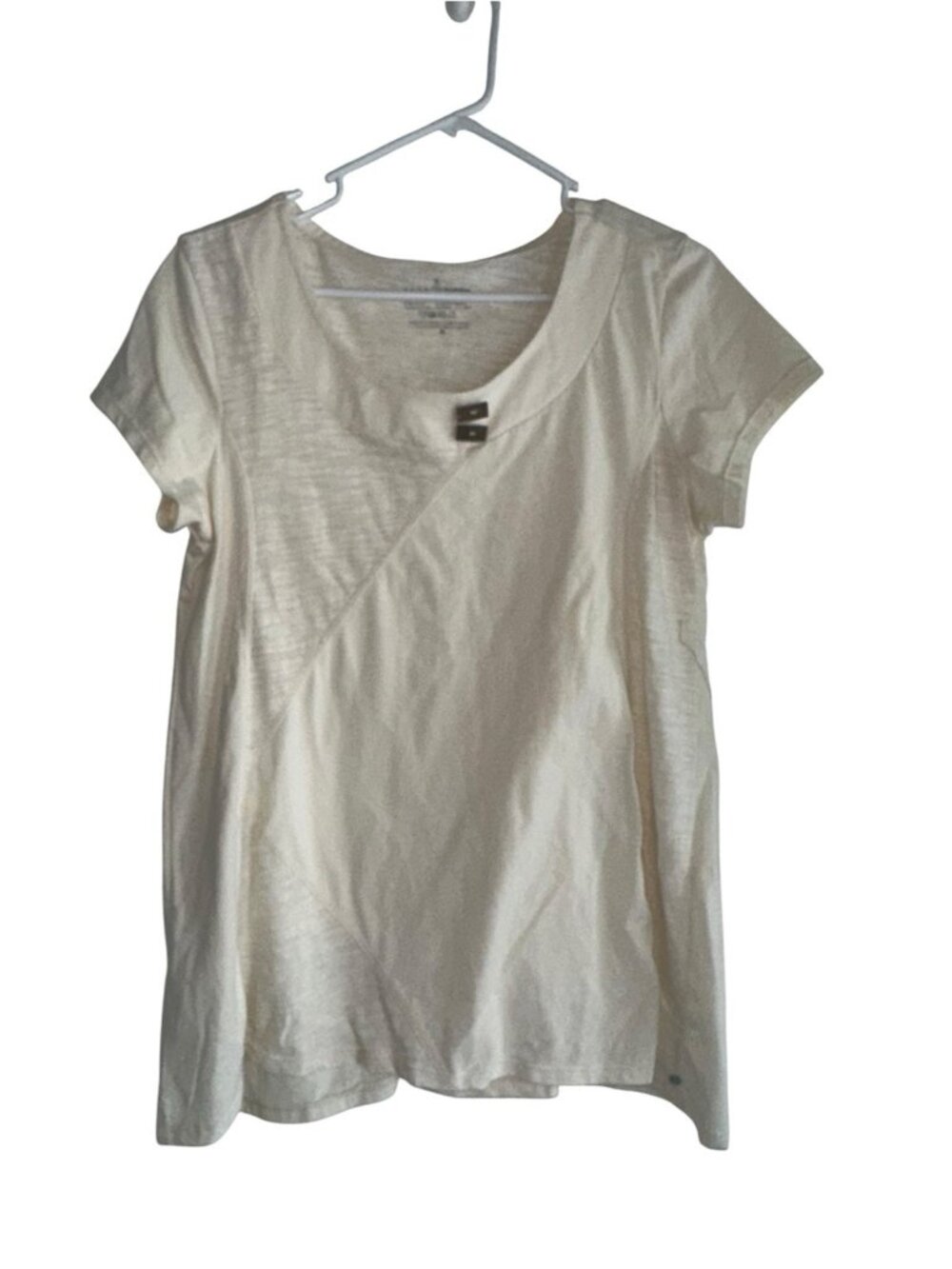 Neon Buddha Womens Tunic Top Sz M Ivory Boho Hippie Lagenlook Minimalist